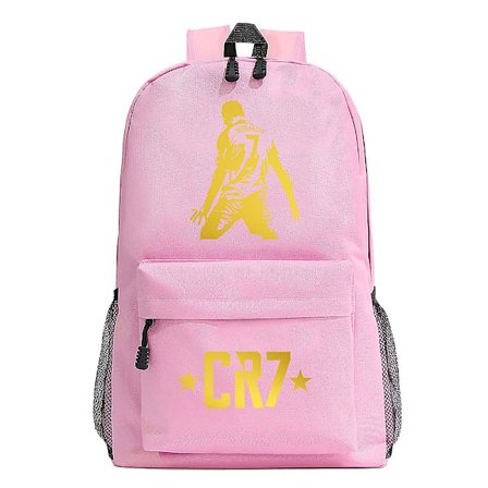 CR7 Ryggsekk med USB-lading, ideell for gutter og jenter, passer til bærbar PC, skolesekker med tyverisikring, flott for reiser Mochila