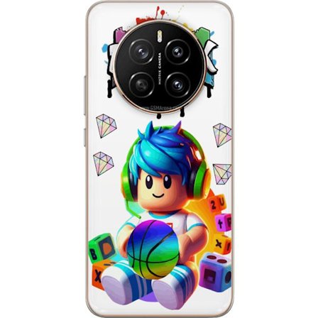 Yhteensopiva Puhelinkuori Honor Honor Magic7 Värikäs Roblox-kuvitus pelihahmolla, leluilla ja energialla, täydellinen pelifaneille ja moderniin tyy