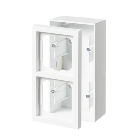 ABB 1722S80-884 Forhøyelsesramme 80 x 54 mm, hvit 2-roms, Strømbrytere & vegguttak