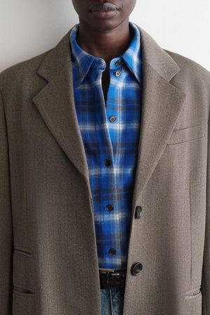 COS Women's Checked Flannel Shirt in Blue