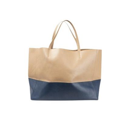 Celine Vintage, Pre-owned Leather Tote Blauw, Dames, Maat:ONE Size,leer