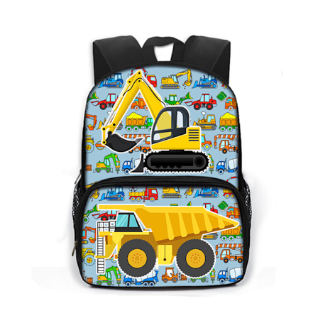 Tegnefilm Brandbil Bil Gravemaskine Traktor Rygsæk Daginstitution Skoletaske Style 12