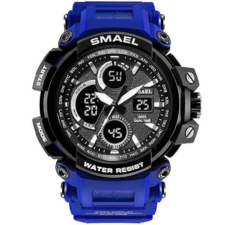 Smael Camouflage Military Watch Herr Vattentät Dual Time Display Herr Sportarmbandsur Digital Analog Quartz Watches Man 1708