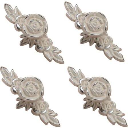 Sett med 4 Euro Rose skap knotter med bakplater, Vintage K