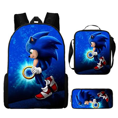 Sonic-koulukassit lapsille, lounaskassi, kyn kotelosetti kolme - korkealaatuinen 4