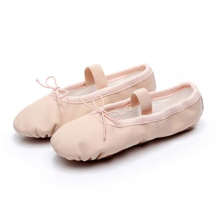 Balettskor i läder, balettskor, dansskor, gymnastikskor med hel lädersula för barn, damer i rosa, svart, beige i storlek 20-40