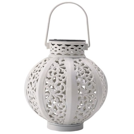 Solcelle Lanterner Hængende Lys Hul LED Jern Kunst Solcellelampe Metal Hængende Solcelle Havelamper Udendørs Haveindretning