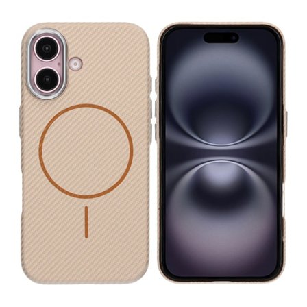 iPhone 16 Mobilskal Carbonmönstrad - Guld