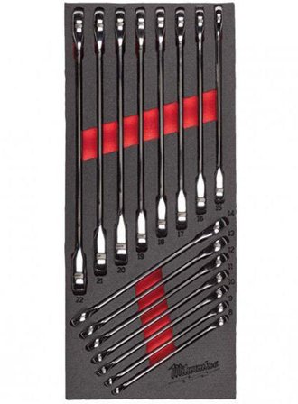 Milwaukee 4932479828 Steel Storage Skrallenøkkelsett 15 deler, Håndverktøy