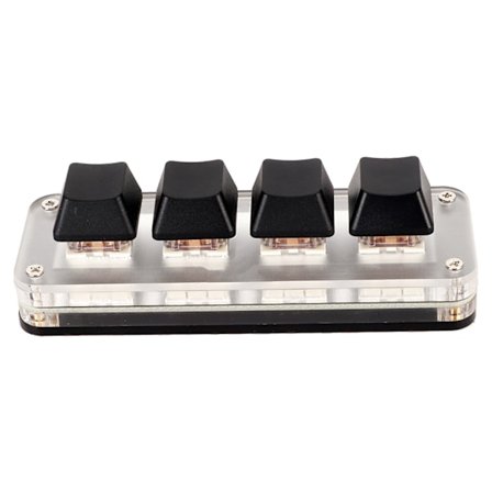 Punainen kytkin makronäppäimistö Plug and Play ergonomiset mukautetut nupit USB Mini -näppäimistö pöytätietokoneelle 4 näppäintä