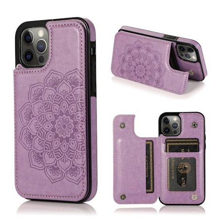 IPhone 12- 12 Pro wallet case - Purple