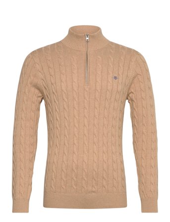 Cotton Cable Half Zip Beige GANT
