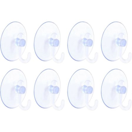 8 st Sugkoppskrokar, Genomskinliga Handdukskrokar Fönstersugproppar med Krokar Kraftig Maxhållfasthet 2 KG för Badrumsdörr Köksupphängning