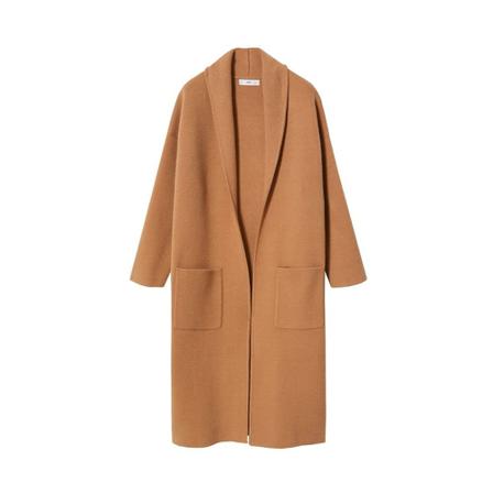 Mango Oversized knitted Frakke with pockets Brun, Dame Striktrøjer