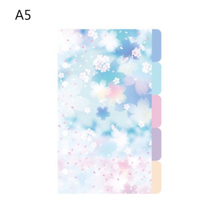 Blossom 6 rengaskansion jakajat välilehdet irtolehtien spiraalikansion erotin A5 A6 toimistokoulun kotiin 5Kit