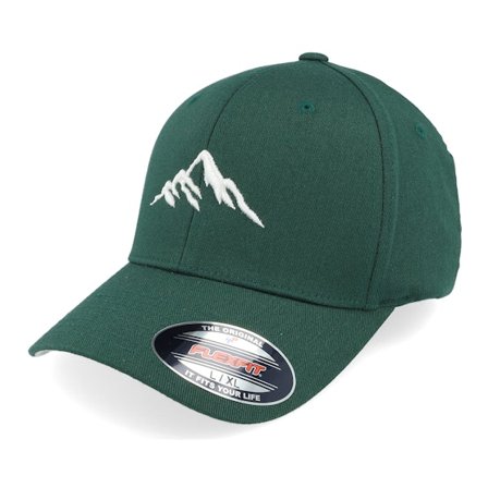 Wild Spirit - Grün flexfit Cap - Mountain 3d White/Spruce Green Flexfit @ Hatstore