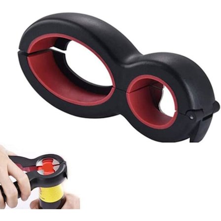 6 i 1 Multiåbner Happy Åbner Værktøj Krukke Twist Flaskeåbner