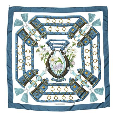 Hermès Vintage, Pre -owned Scarf Blauw, Dames, Maat:ONE Size