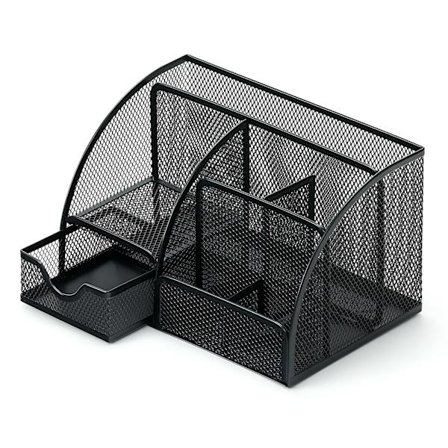 Nät skrivbordsarrangör kontor med 7 fack + lådor/skrivbordsarrangör godis/pennhållare/multifunktionsarrangör - Svart(svart)