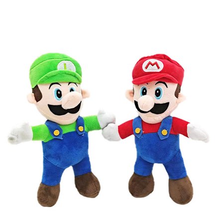 Super Mario Odyssey plysch figur 40 cm (2 stycken, röd, grön)