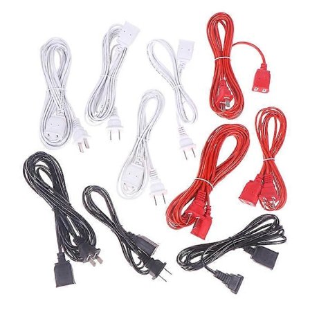 Virtajohto valkoinen musta punainen viiva ON/OFF-kytkimellä johdot lanka kaksineulainen pistoke kaapelin jatkojohdot adapteri