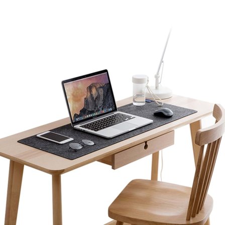 Skrivbordsunderlägg 80x40cm Grå Filt