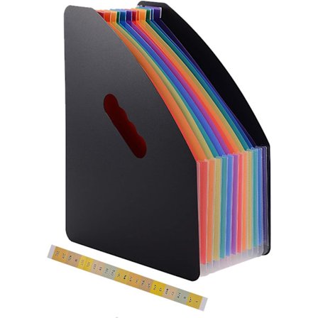 1 st 13 fack A4-mapp - Expanderbar pappersmapp, studentpappersmapp (svart)