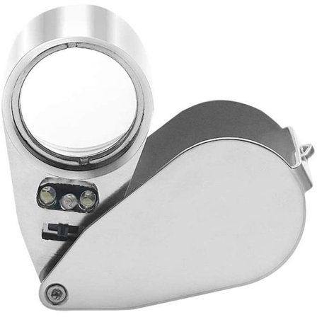 40X Luuppi Suurennuslasi Täysi Metalli Valoisa Korut Luuppi Suurennuslasi