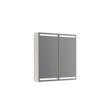 Dansani Luna Level Spegelskåp 80 cm, med ljusstyrning Vit matt, Badrum