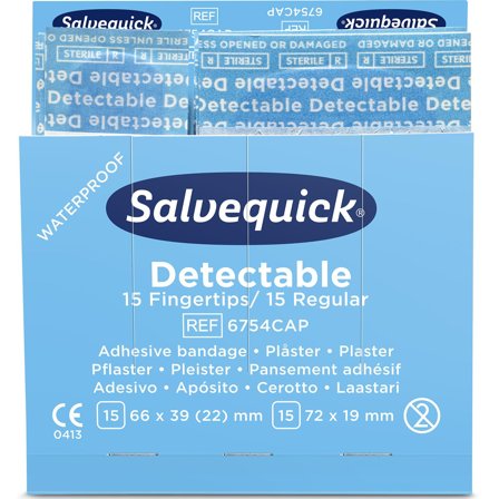 Salvequick 51030126 Blue Detectable Plåster Mix, 6x30 st, Första hjälpen