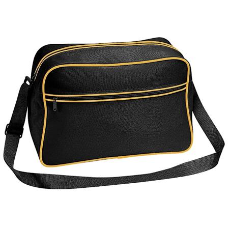 Bagbase Retro Justerbar Axelväska (18 Liter) One Size Sort/Guld One Size Black/Gold