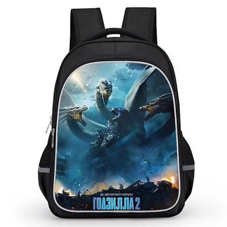 Godzilla Print School Bag Kids Waterproof Backpack #1