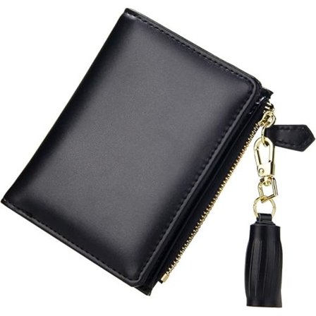 Liten lommebok dame RFID lommebok jente lommebok med ID-vindu og glidelåslomme dusk søt lommebok gave til kvinner tenåringsjenter