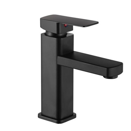 Engangs varmt og kaldt vann baderomskran, slitesterk svart kobber vaskekran med uttrekk for håndvask