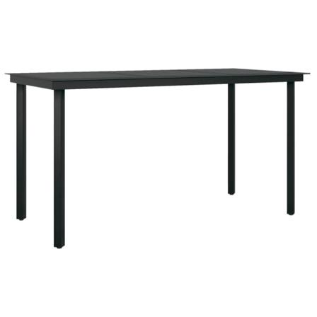 Vidaxl Trädgårdsbord Svart 140x70x74 Cm Stål Och Glas Svart