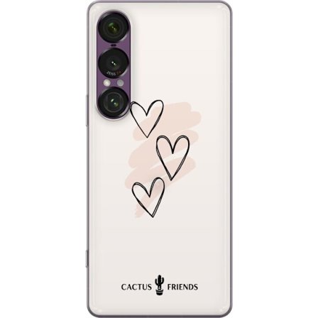 Yhteensopiva Puhelinkuori Sony Sony Xperia 1 VII Cactus and Friends - Soft Romance Sketch