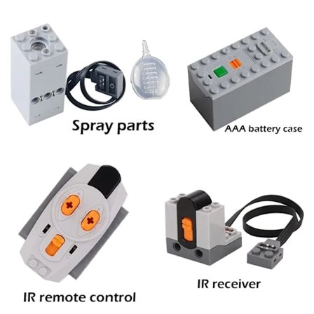 DIY byggeklodser Teknisk motorsprøjte Elektrisk udstødningsmodificeret motor til højteknologiske togvognsdele kompatibel med Legoed