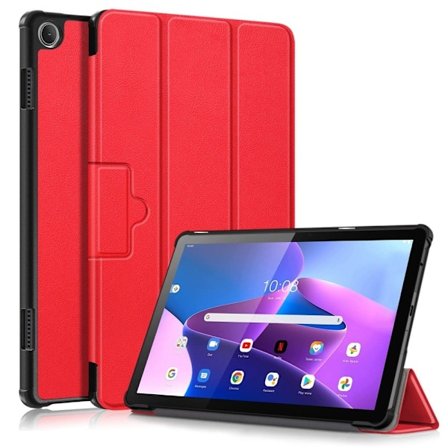Tri-fold läderfodral för Lenovo Tab M10 (Gen 3) - Röd
