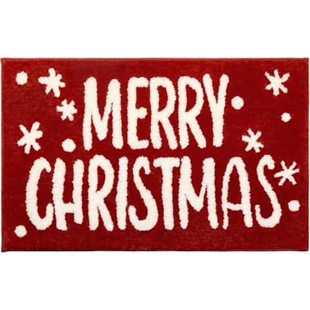 Myk Rød Baderomsmatte, Sklisikker Mikrofiber, Maskinvaskbar, 20"