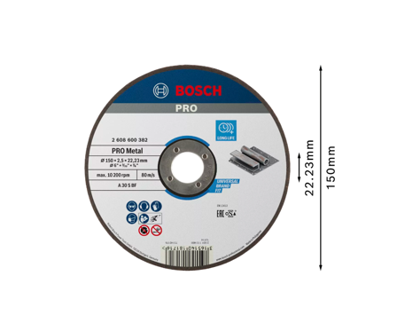 Bosch Expert for Metal Kappeskive 150x22,23mm, Maskintilbehør & forbruk