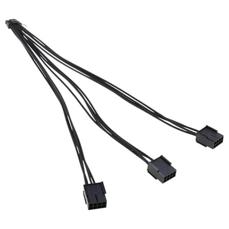 PCI-e 5.0 forlængerkabel, GPU strømforlængerkabel 16Pin(12+4) han til 3/4x8(6+2) ben hun 18AWG kabel med kappe