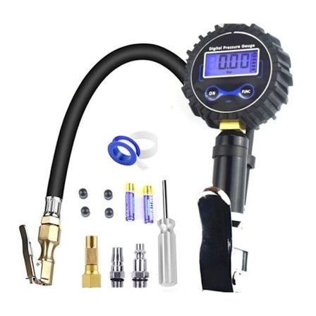 Trykmåler - Automatisk - 200 PSI - LCD-display - 4 trykenheder - Område 3-200 PSI