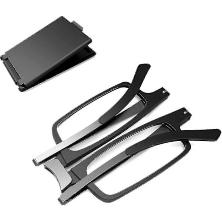 Ultralätta och tunna hopfällbara läsglasögon för män och kvinnor, kompakta och portabla