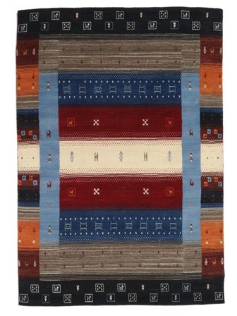 Rayé Petit Gabbeh Loom Tapis 140X200 Laine, Carpetvista
