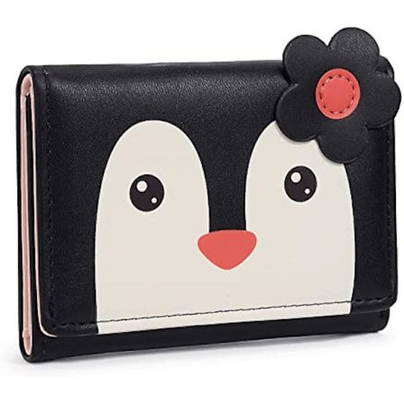 2023 Kawaii Wallet For Girls Cute Penguin Card Holder Organizer Vegan Leather Trifold Women Purse, Penguin A916-777