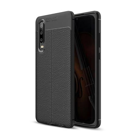 TPU-skal Litchi Grain Huawei P30 - Svart Svart