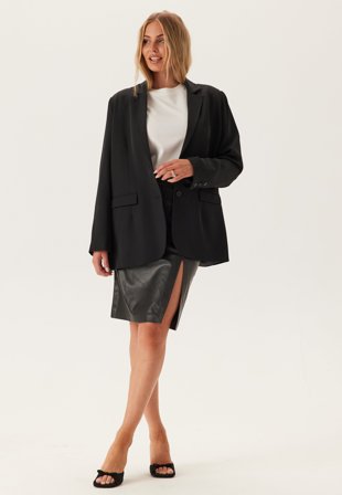 ONLY-Onloline Faux Leather Skirt-XL