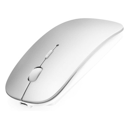 Oppladbar trådløs mus for bærbar PC Mac iPad, trådløs Bluetooth-mus med stille klikk og justerbar DPI, dobbelmodus bærbar ergonomisk mus