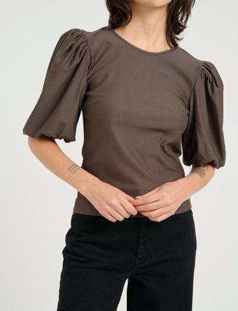 Gestuz Rifagz Balloon Blouse - Brown - S