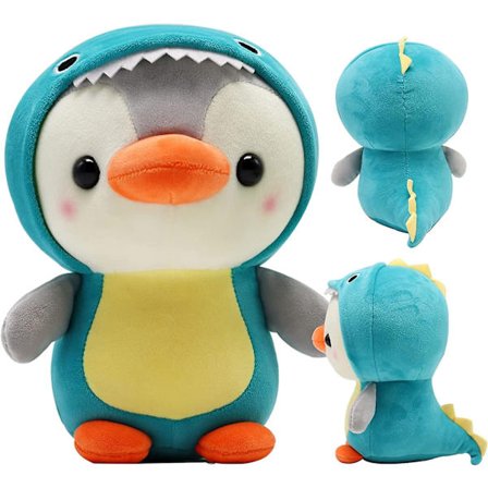 10 tuuman dinosaur pehmolelut söpöissä asuissa, dinosaur pingviini pehmo tyyny pehmeät lelut, pehmolelu lahjat syntymäpäivälle, ystävänpäivälle joulu 